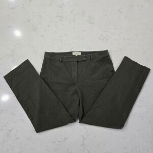 Talbots Womens Size 14 Olive Green Straight Leg Chino Pants Cotton Blend Stretch